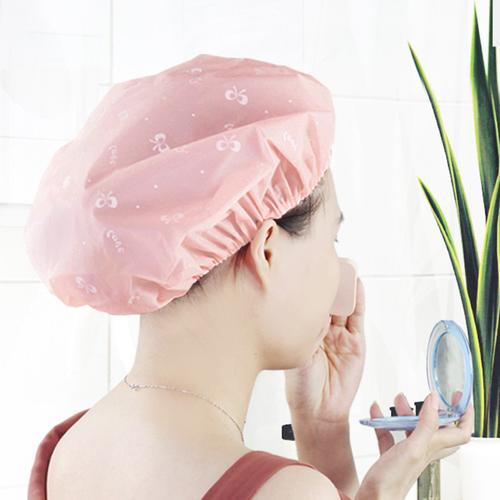 防水浴帽 印花护理松紧蕾丝花边环保成人 护发帽日式清洁沐浴帽